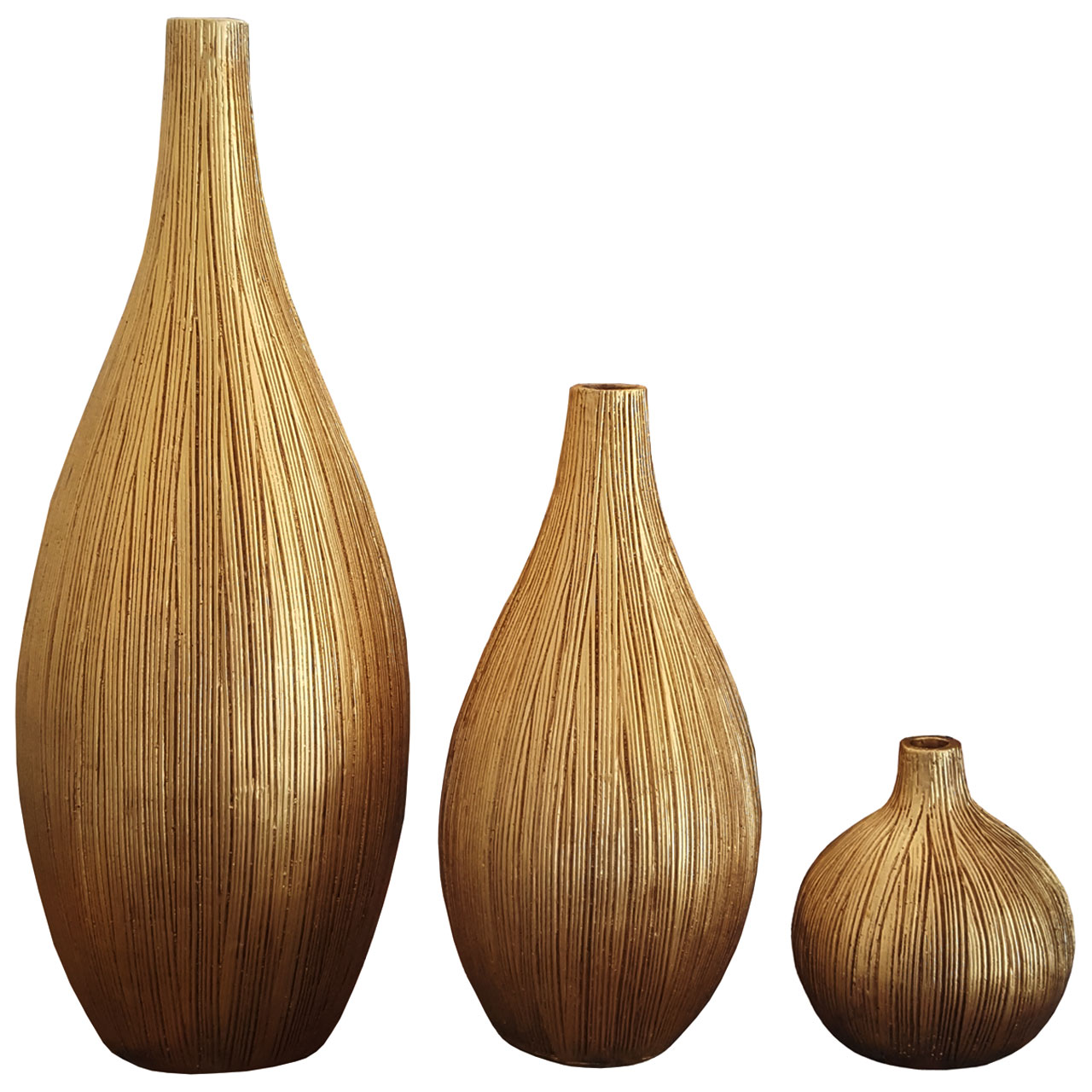 گلدان دکوری لیلپار طرح سالونگ مدل HOA-1219 T مجموعه سه عددی