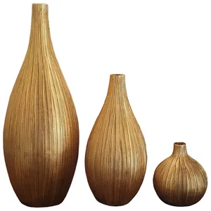 گلدان دکوری لیلپار طرح سالونگ مدل HOA-1219 T مجموعه سه عددی
