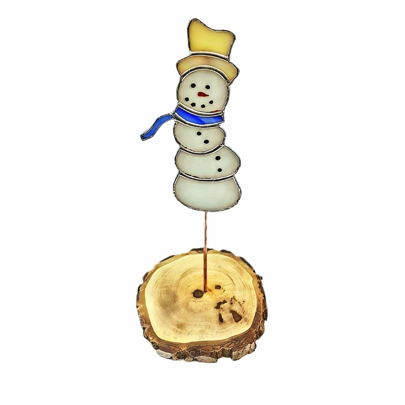 استند رومیزی تزیینی مدل شیشه ای طرح آدم برفی مدل کریسمسی