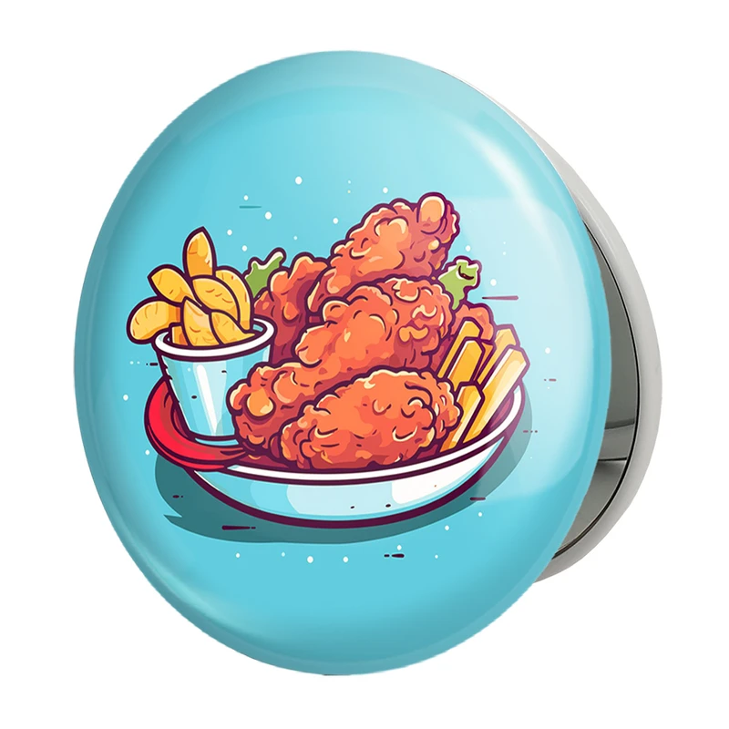 آینه جیبی خندالو طرح فست فود (Fast Food) مدل تاشو کد 36577