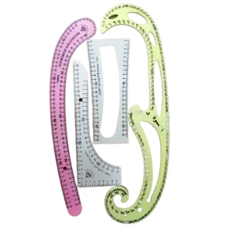 خط کش خیاطی مدل شابلون یقه مجموعه 4 عددی