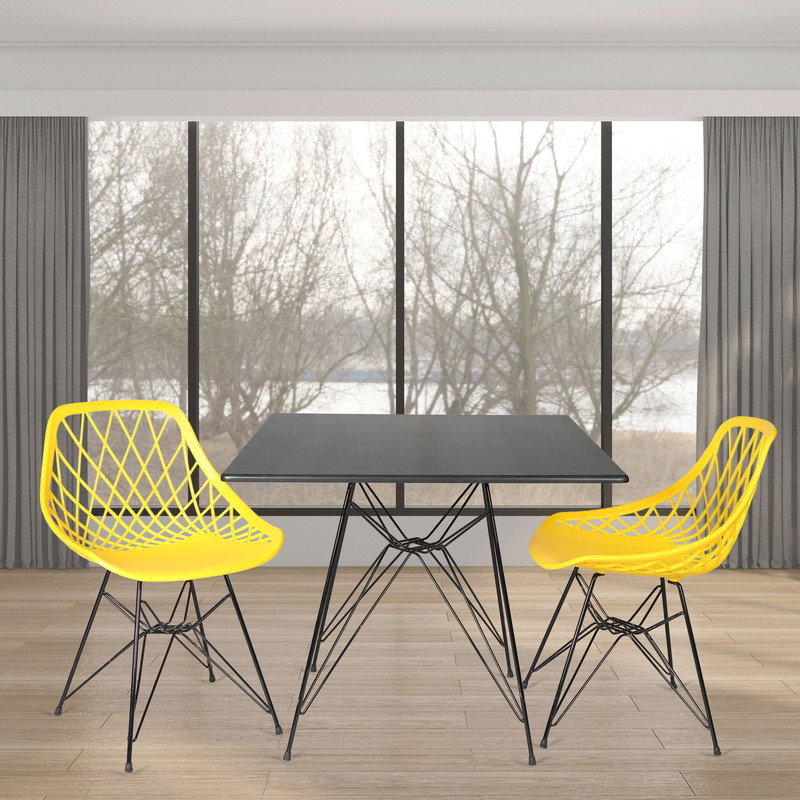 میز و صندلی ناهارخوری دو نفره مدل الماس فایبرگلاس MM