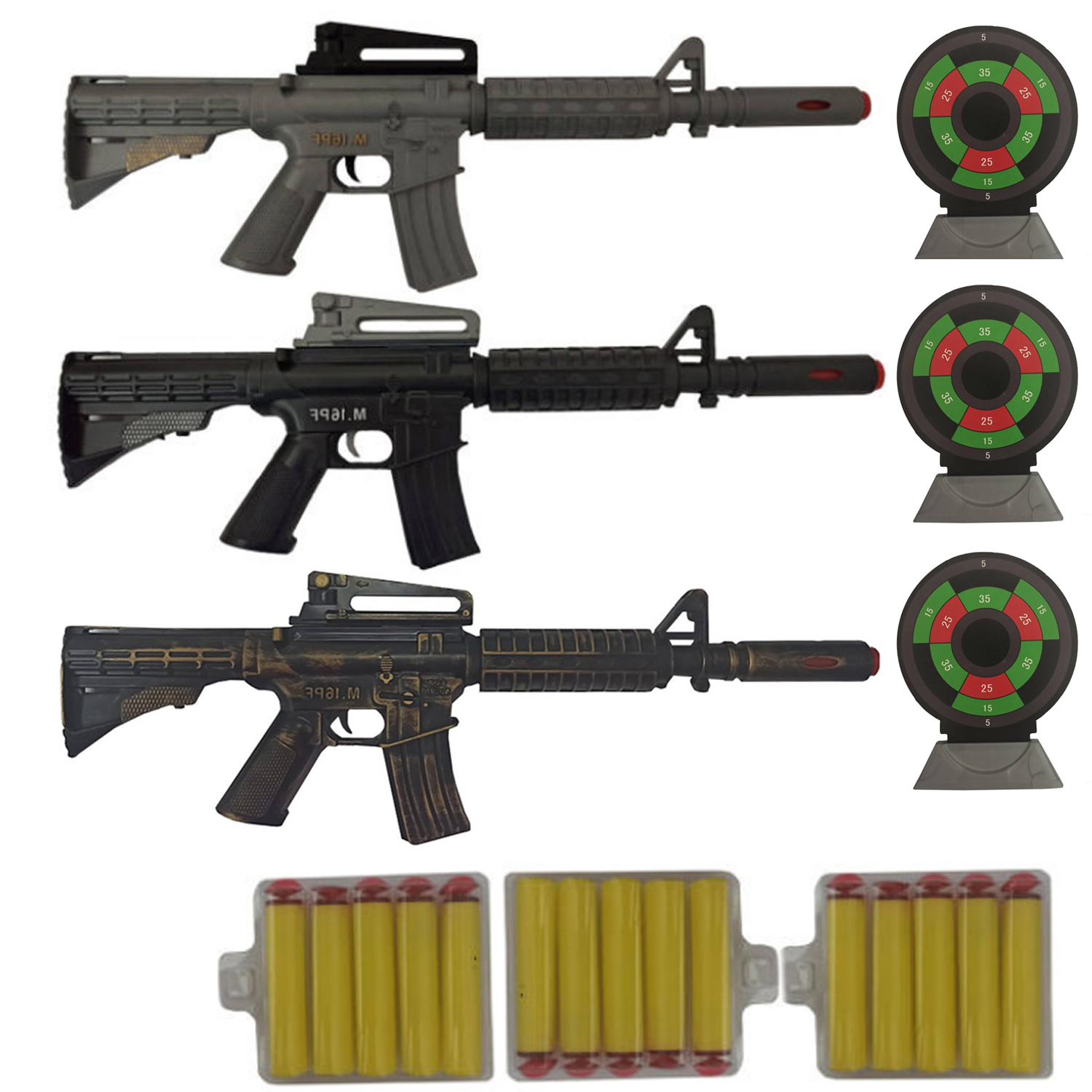 تفنگ بازی مدل thriple gun مجموعه 3 عددی