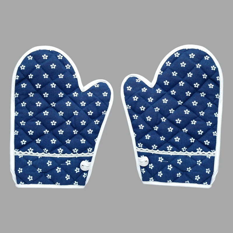 دستکش فر مدل طرح گل پنچ پر کد 99 بسته دو عددی