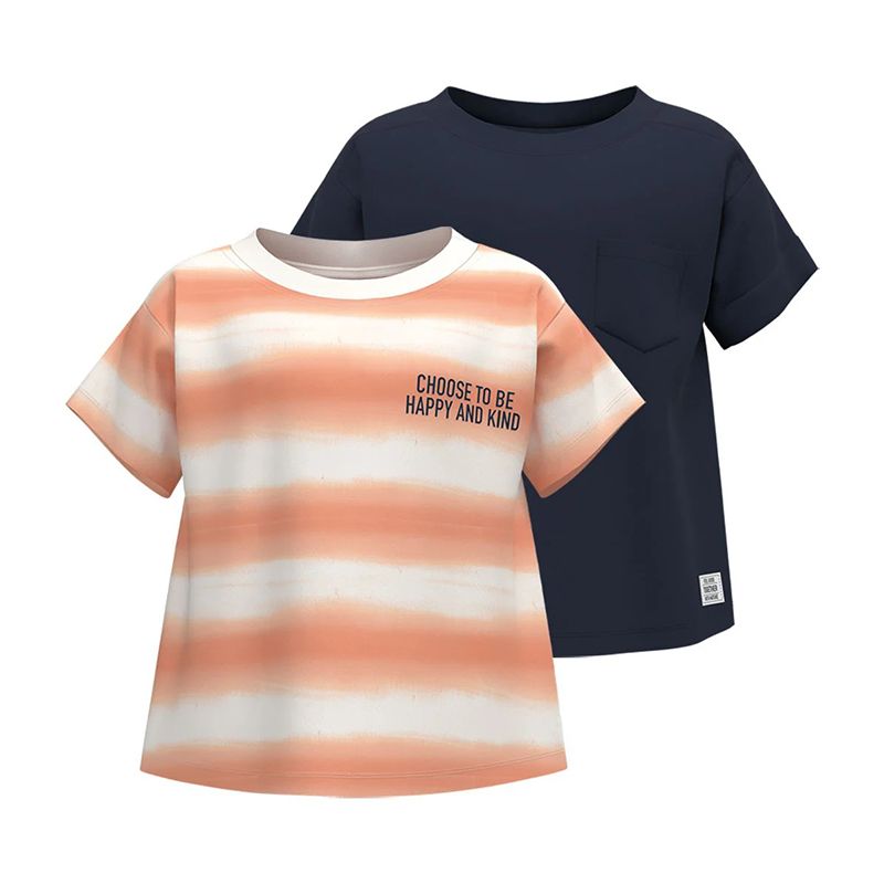 تی شرت آستین کوتاه پسرانه لوپیلو مدل HAPPY AND KIND مجموعه 2 عددی