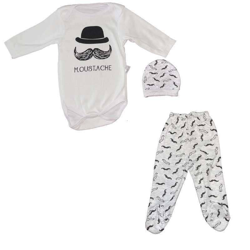 ست 3 تکه لباس نوزادی مدل سیبیل