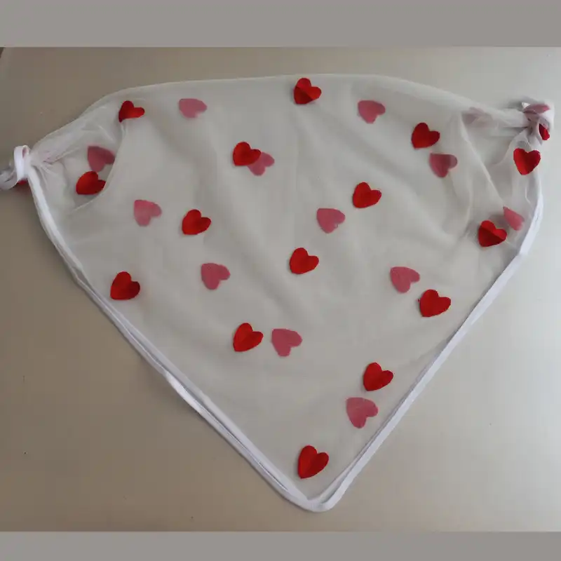 روسری زنانه مدل مینی توری قلبی گلدوزی برجسته کد 580