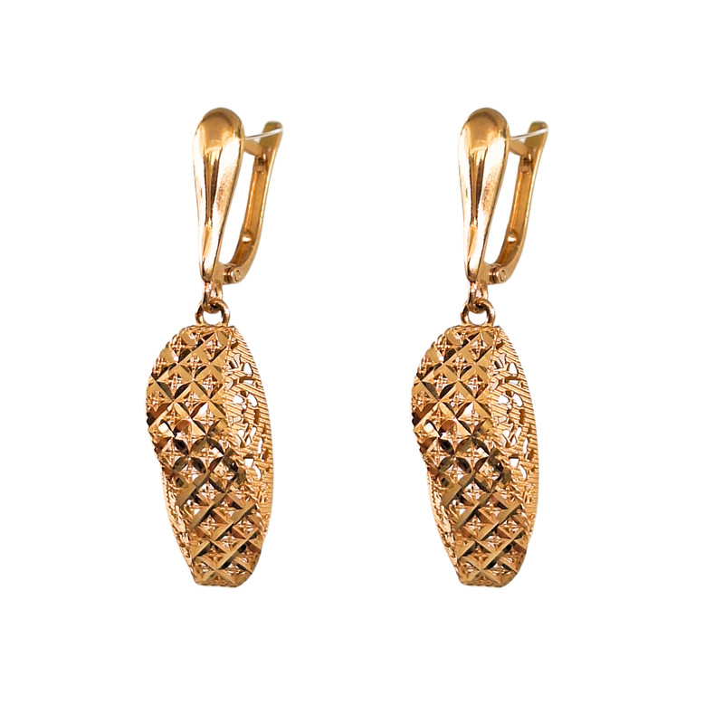 گوشواره آویز طلا 18 عیار زنانه گالری طلای پیرعطا مدل روناک