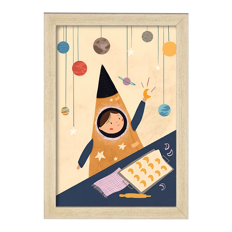 تابلو خندالو مدل دختر عشق ماه شیرینی پز کد F7665