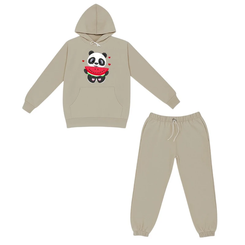 ست هودی و شلوار راحتی بچگانه مدل پاندا هندوانه یلدایی کد v14 