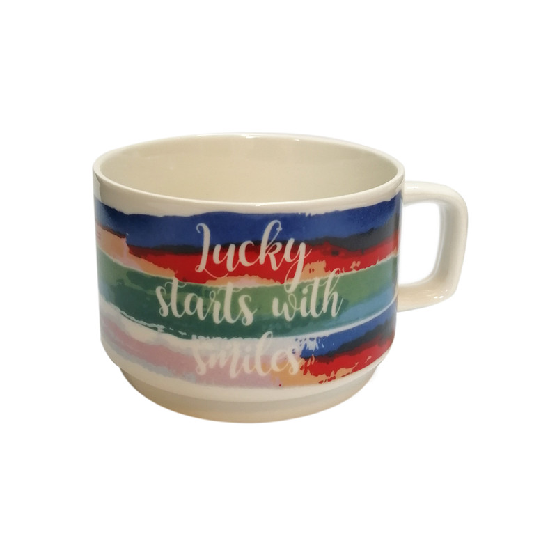 فنجان طرح رنگین کمان مدل Lucky