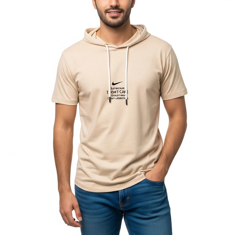 تی‌شرت کلاه‌دار آستین کوتاه مردانه مدل 14040603