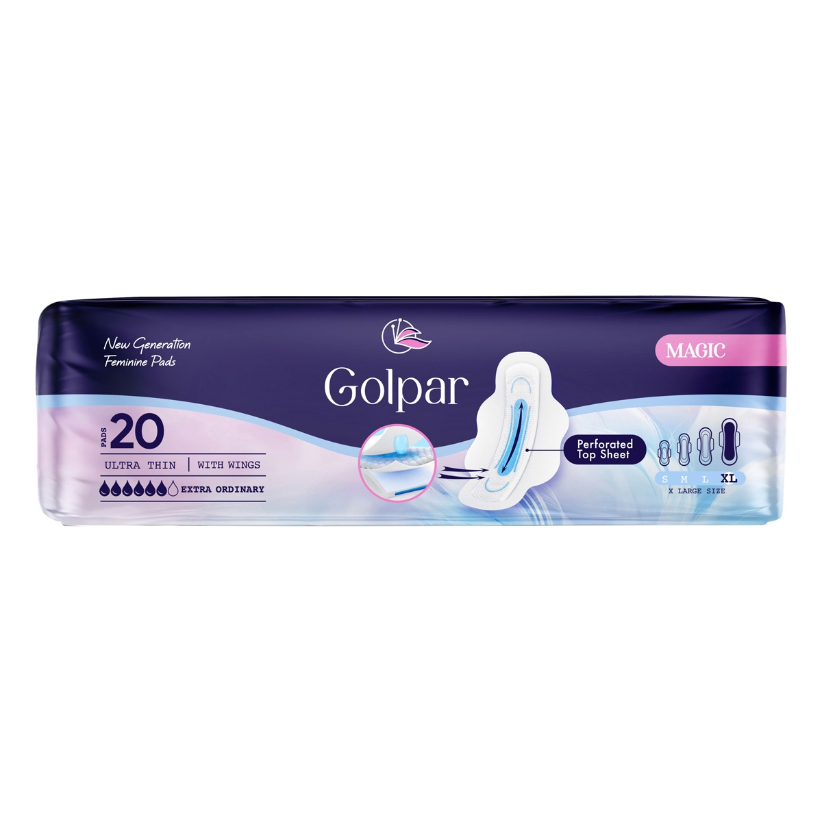 نوار بهداشتی گل پر مدل مجیک بسته 20 عددی