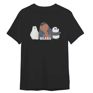 تی شرت آستین کوتاه بچگانه مدل خرسهای کله فندقی کد 0455 رنگ مشکی