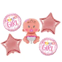 بادکنک فویلی طرح نوزاد بیبی دختر کد DB20 مجموعه 5 عددی