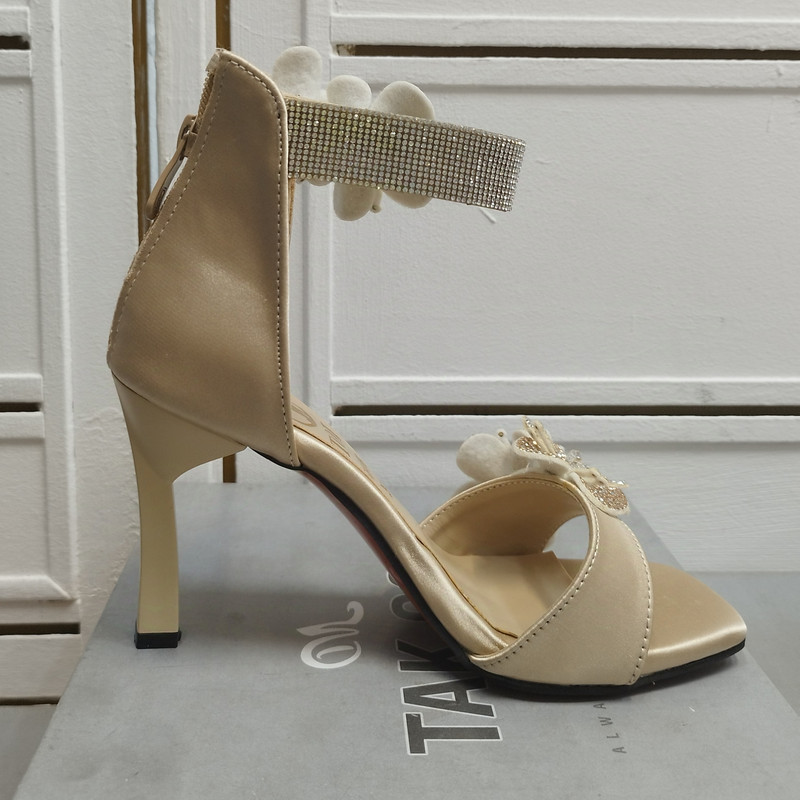 صندل زنانه مدل گل دار ساتن