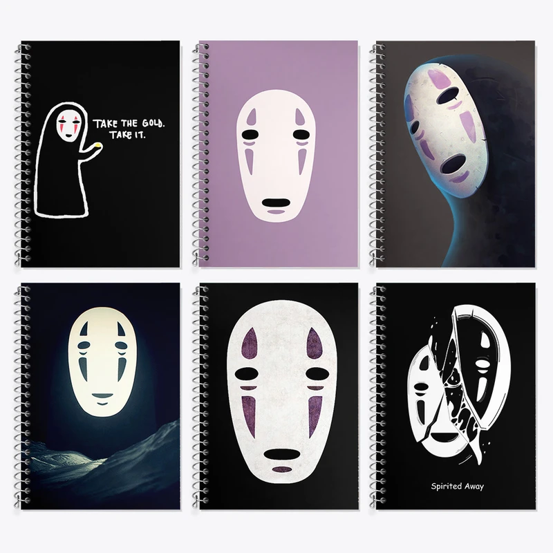 دفتر زبان 50 برگ خندالو مدل دو خط طرح انیمه شهر اشباح کد 616 مجموعه 6 عددی