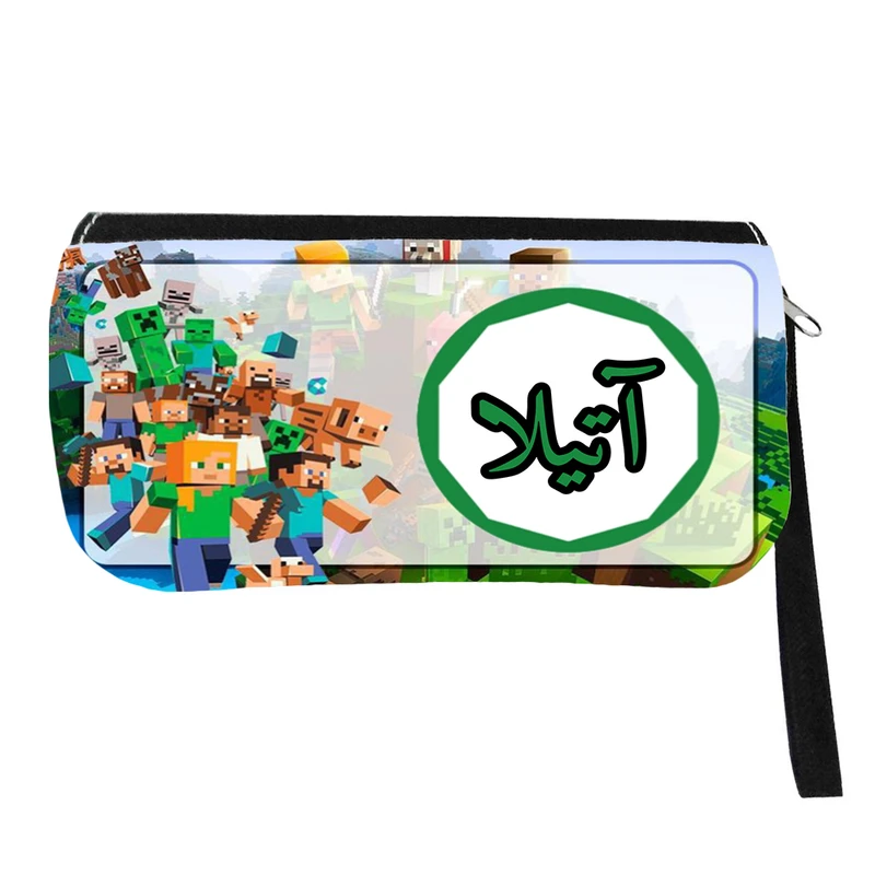 جامدادی مدل اسم شخصی طرح ماینکرافت اسم آتیلا کد 0334