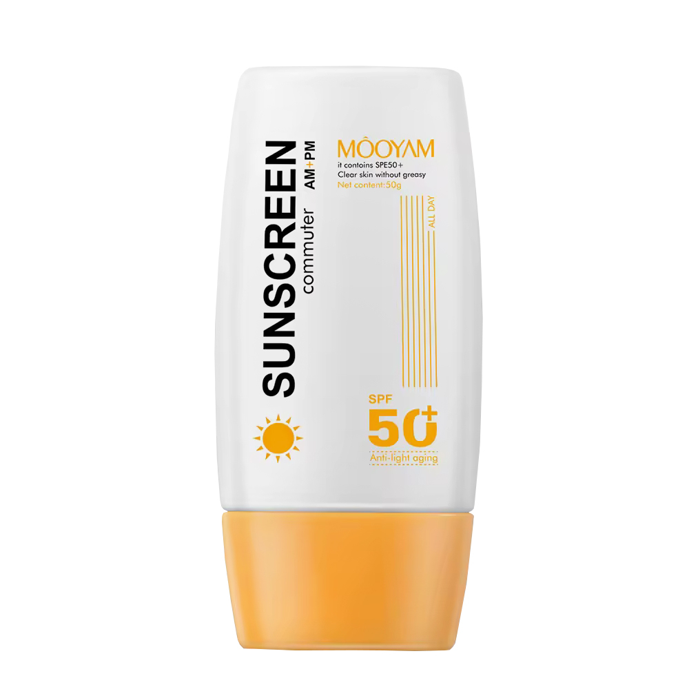 کرم ضد آفتاب بدون رنگ مویام SPF 50 مدل Commuter ‌محافظ UVA،UVB مناسب برای انواع پوست حجم 48 میلی‌لیتر