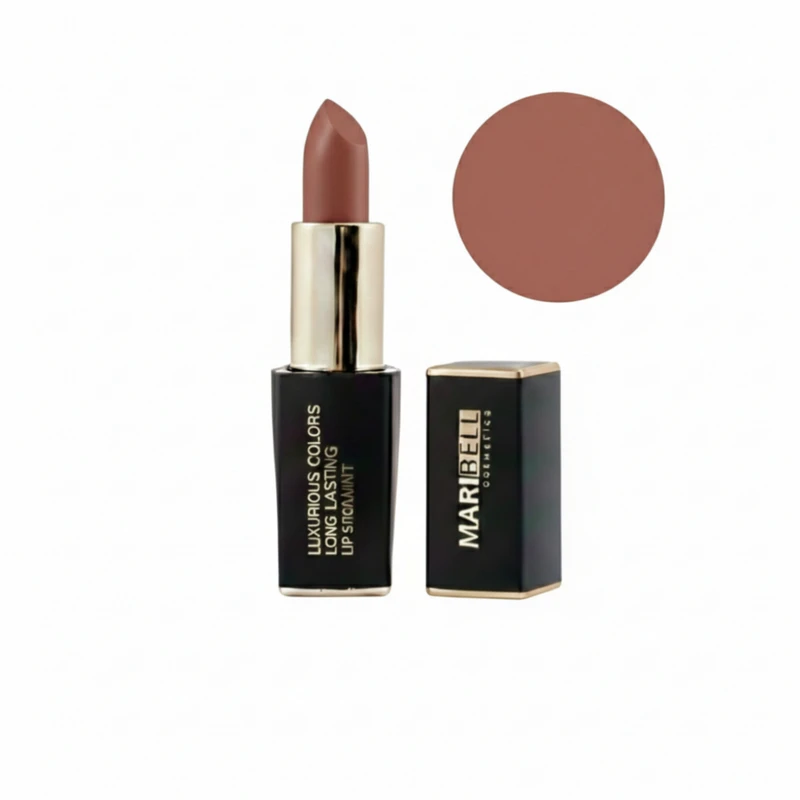 رژلب جامد مات مری بل مدل ام ال رنگ قهوه ای شماره ML10