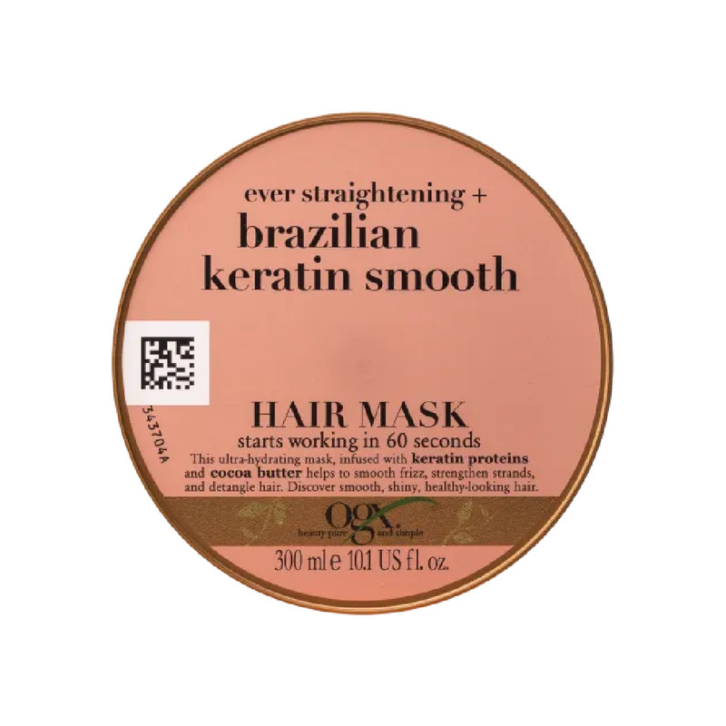 ماسک مو او جی ایکس مدل brazilian keratin smooth حجم 300 میلی لیتر