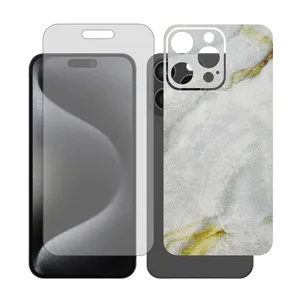 Glass Together model matte screen protector suitable for Apple iPhone 15 Pro Max mobile phone with cover sticker on the back of the phone