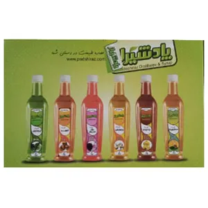 پک شربت سکنجبینو به لیمو و بهارنارنج و گل سرخ-انجیر و نعناع پاد شیراز- 700 گرم مجموعه 6 عددی