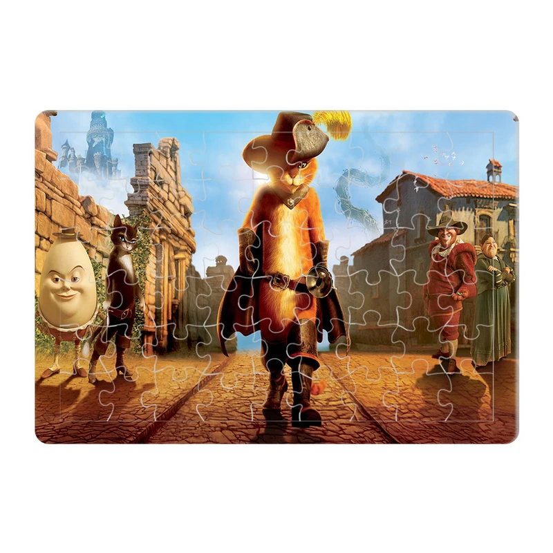 پازل 54 تکه هومرو مدل PL260 طرح انیمیشن گربه چکمه پوش