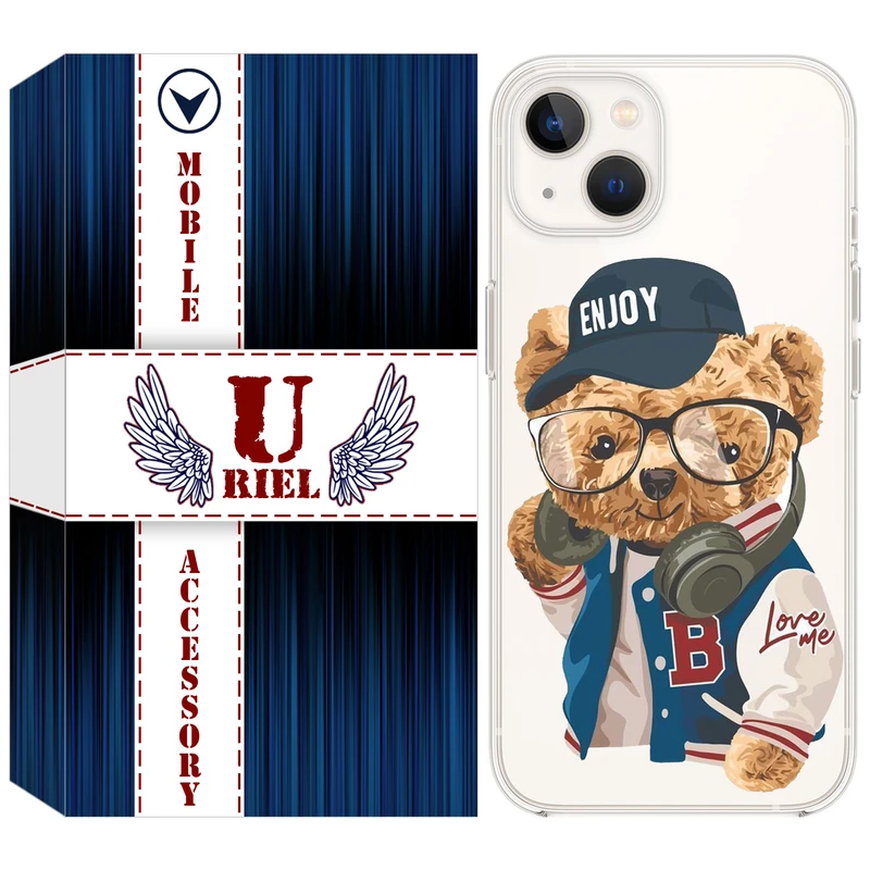 کاور ژله ای یوریل قاب مدل Clear کد 35 طرح تدی مناسب برای گوشی موبایل اپل iPhone 13