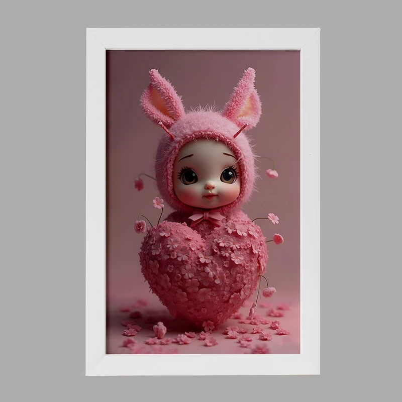 تابلو خندالو مدل دختر خرگوشی کیوت کد F6699