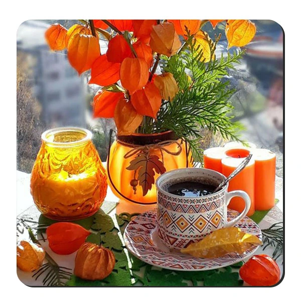  زیر لیوانی طرح نوشیدنی پاییزی کد nzl450