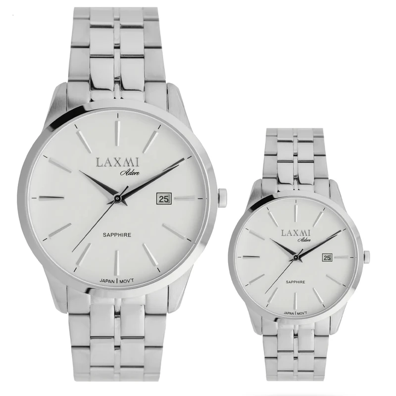 ست ساعت مچی عقربه‌ای کوارتز زنانه و مردانه لاکسمی مدل 8572/3