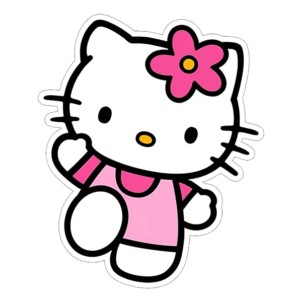 استیکر پارچه و لباس پاد آفرین طرح کیتی کد 1367