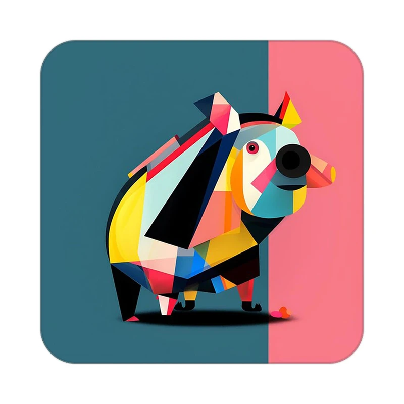 زیر لیوانی کاکتی طرح حیوانات رنگی مدل mp25367