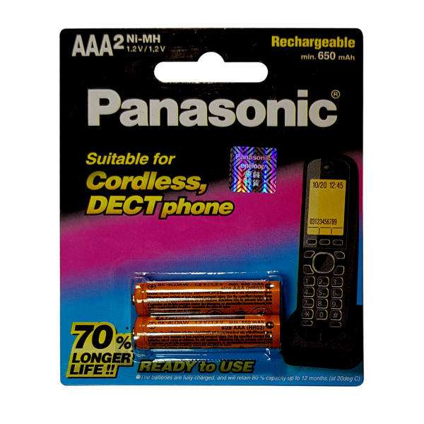 باتری نیم قلمی قابل شارژ پاناسونیک مدل R-H بسته 2 عددی