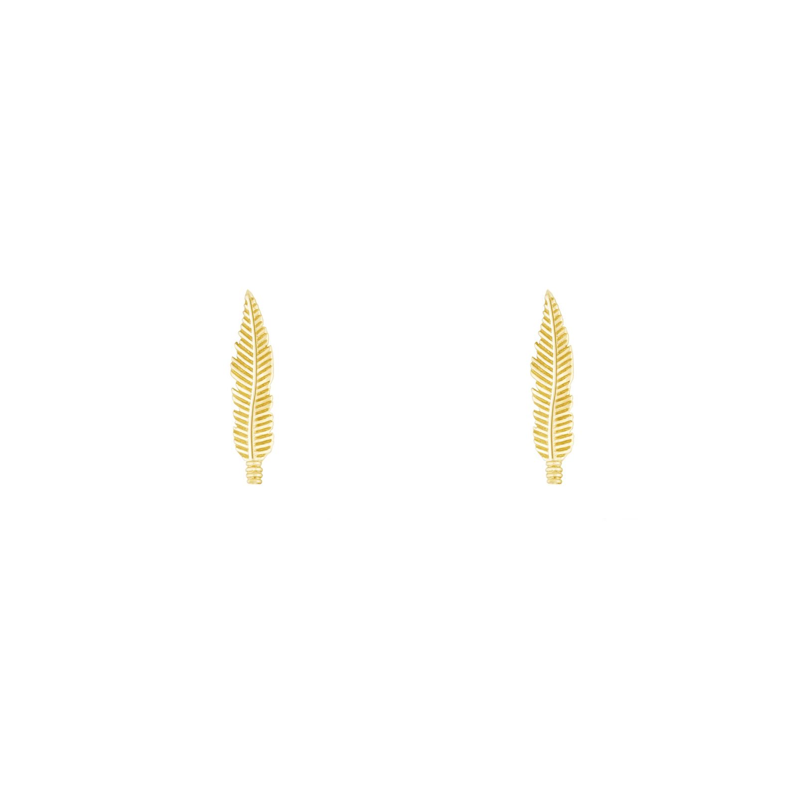 گوشواره طلا 18 عیار زنانه طلا و جواهر درریس مدل زرین پر -  - 1