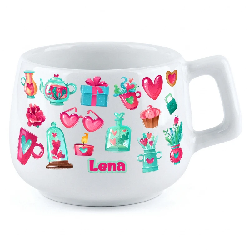 ماگ لاژید طرح قلب مدل اسم لنا