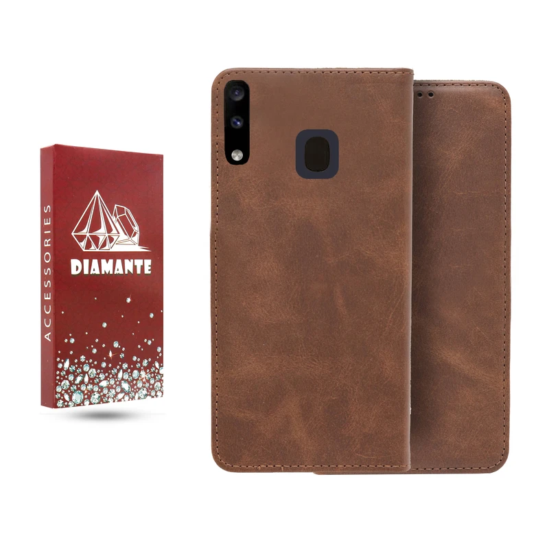 کیف کلاسوری دیامانته مدل قفل مگنتی مناسب برای گوشی موبایل سامسونگ Galaxy A20
