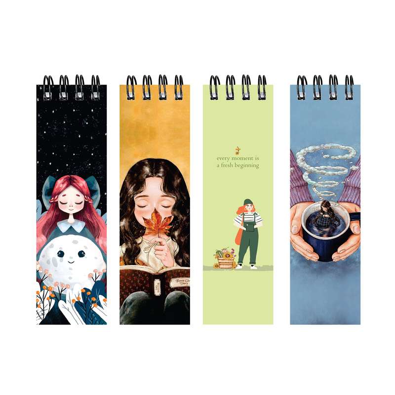دفترچه یادداشت پدیده نقش مدل mini bell girlish بسته 4 عددی