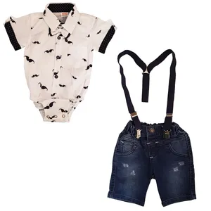 ست 3 تکه لباس نوزادی پسرانه مدل پاپیون 