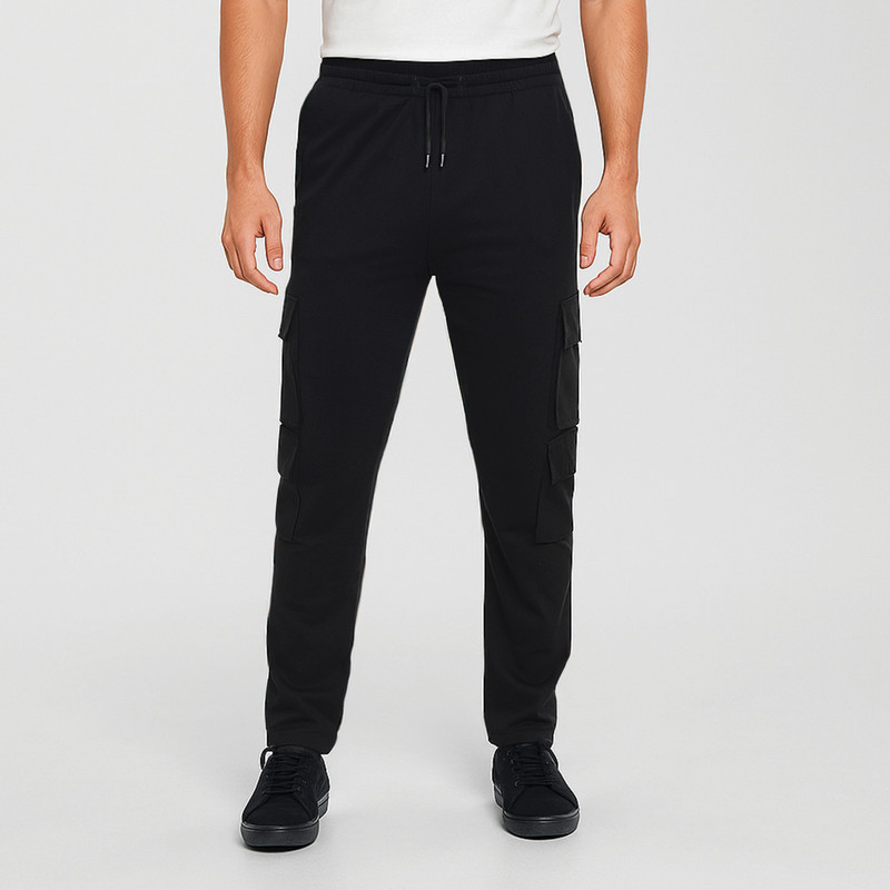 شلوار مردانه مدل کارگو کد B-4034 رنگ مشکی