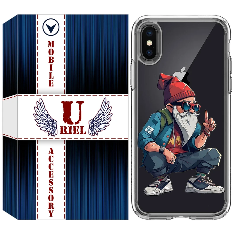 کاور یوریل قاب مدل Clear کد 48 طرح پیرمرد مناسب برای گوشی موبایل اپل iPhone X / iPhone XS