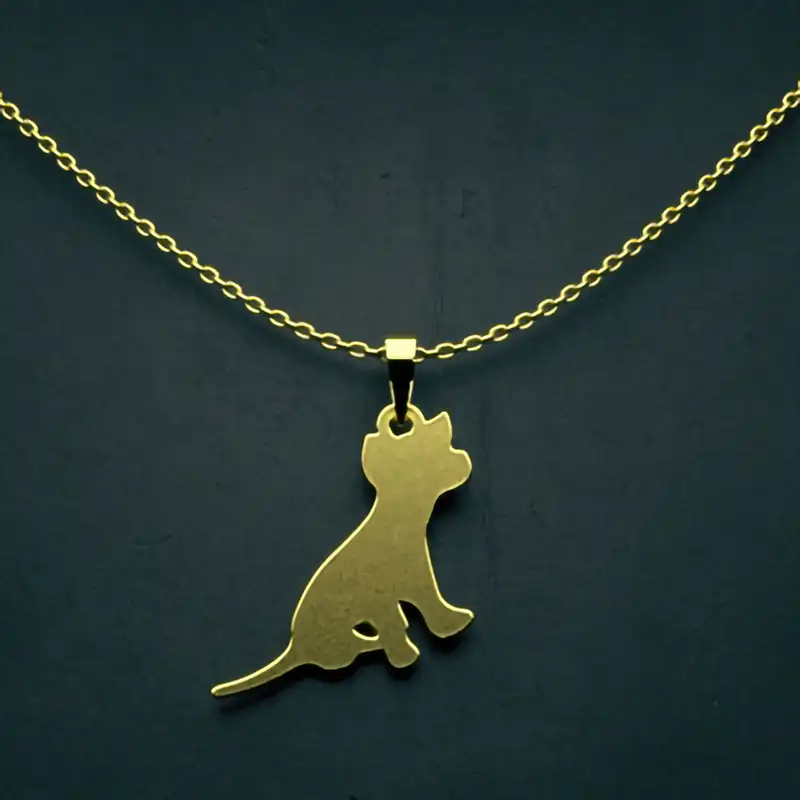 گردنبند طلا 18 عیار زنانه مدوپد مدل سگ کد J3-1-1287