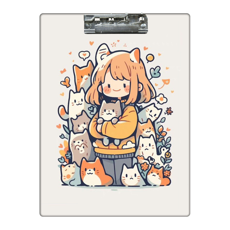 تخته شاسی طرح دختر فانتزی و گربه کد 4856590 سایز A4