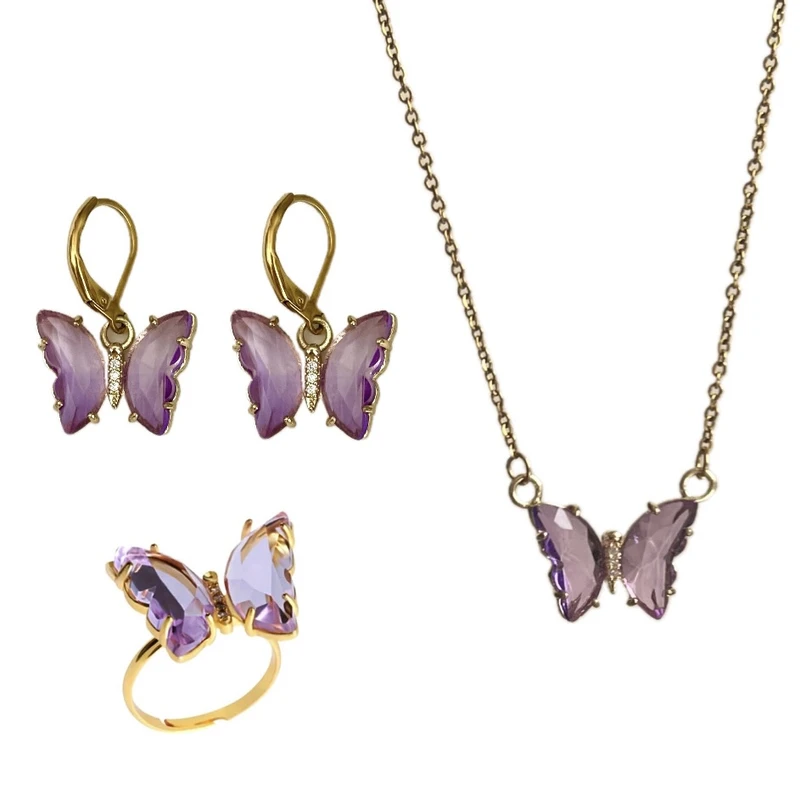 نیم ست زنانه مدل پروانه کریستالی 