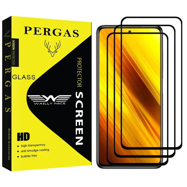 محافظ صفحه نمایش سرامیکی وایلی نایس مدل Pergas Glass مناسب برای گوشی موبایل شیائومی Redmi Poco X3 بسته سه عددی