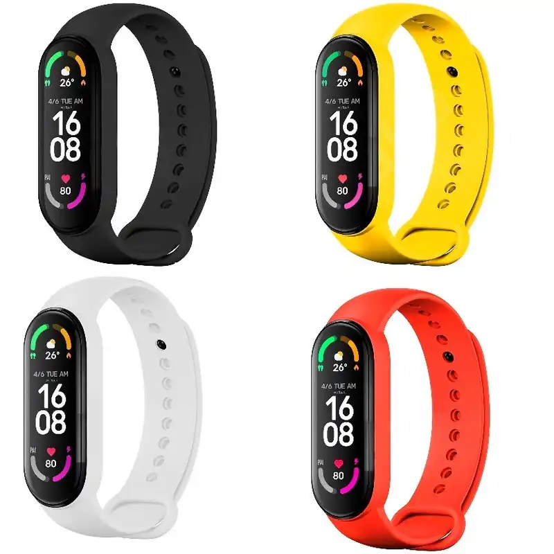 بند مدل RAINBOW کد 03 مناسب برای مچ بند هوشمند شیائومی Mi Band 6 مجموعه 4 عددی