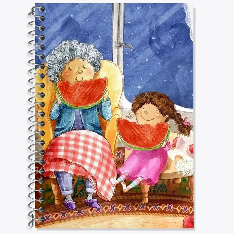 دفتر زبان 50 برگ خندالو مدل دو خط طرح شب یلدا کد 20413