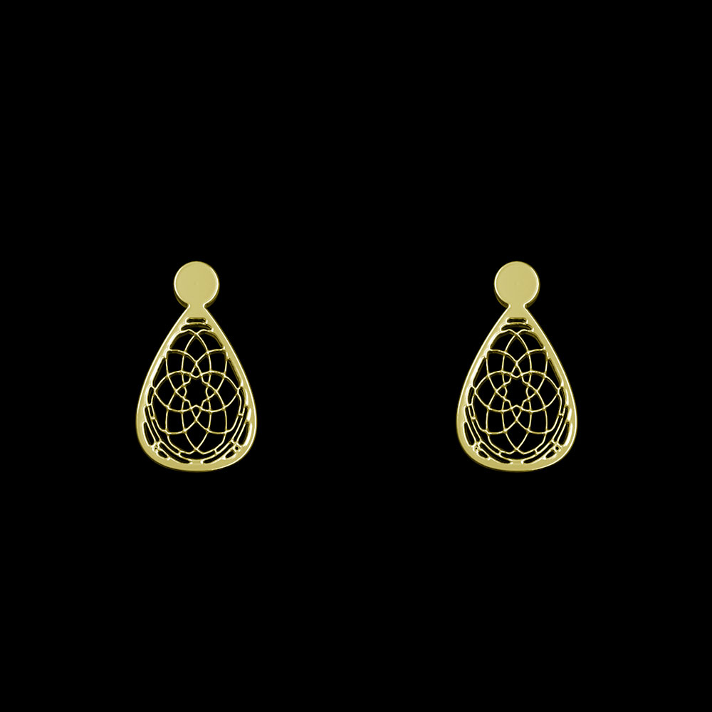 گوشواره طلا 18 عیار زنانه مدوپد مدل هندسی کد GA1-13318