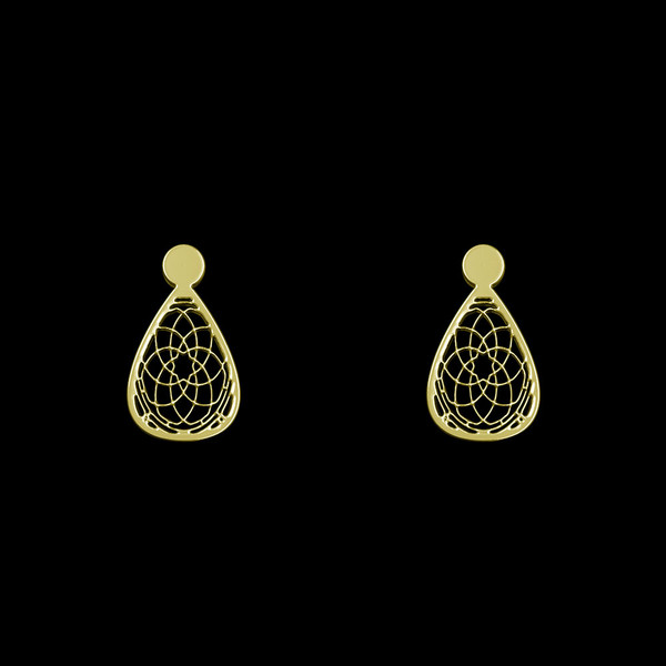 گوشواره طلا 18 عیار زنانه مدوپد مدل هندسی کد GA1-13318